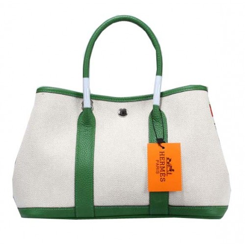 Hermes Garden Party 30 centimetri Tote Bag tela verde