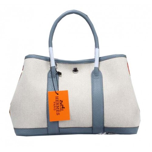 Hermes Garden Party 30cm Tote Bag Tela SkyBlue