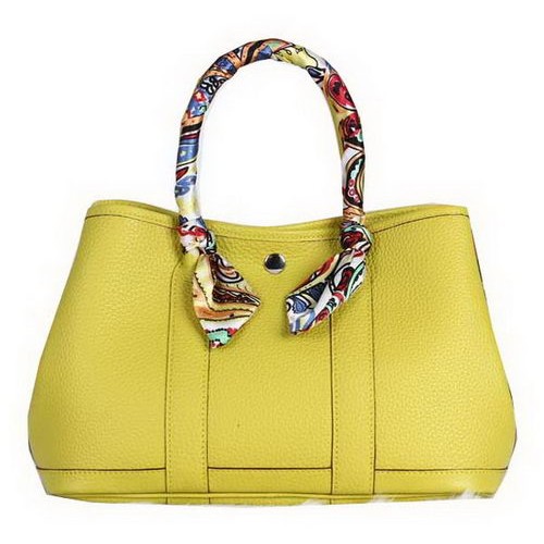 Hermes Garden Party 30 centimetri Tote Bag in pelle granulosa limone