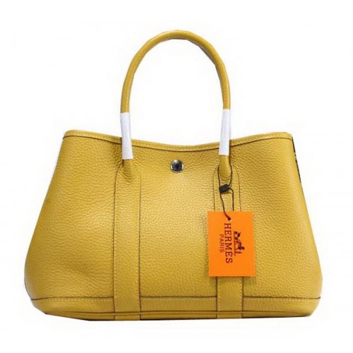 Hermes Garden Party 30 centimetri Tote Bag in pelle granulosa giallo