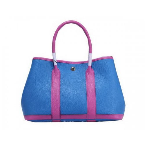 Hermes Garden Party 30 centimetri Tote Borse in pelle granulosa blu e lavanda