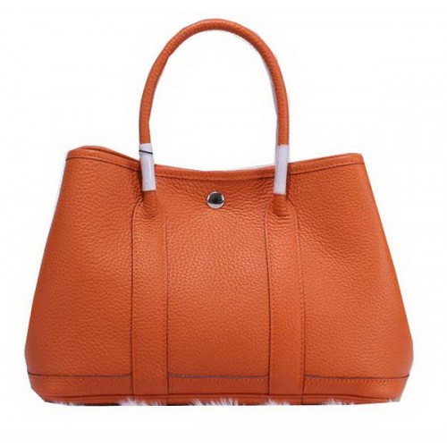 Hermes Garden Party 30 centimetri Tote Borse in pelle granulosa arancione