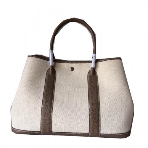 Hermes Garden Party 36CM Borsa Tela Pelle H11M Grigio