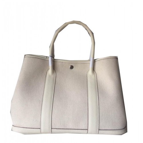 Hermes Garden Party 36CM Borsa Tela Pelle H11M OffWhite