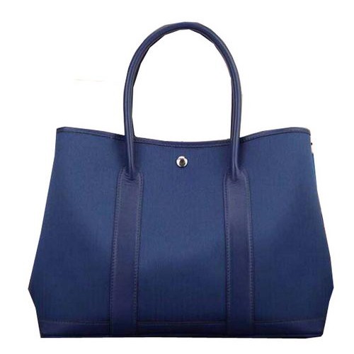 Hermes Garden Party 36cm 30cm Tote Bag tela blu