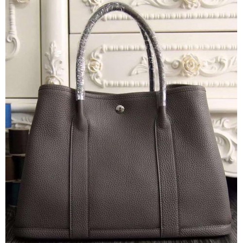 Hermes Garden Party 36cm 30cm Tote Bag originale in pelle grigio scuro
