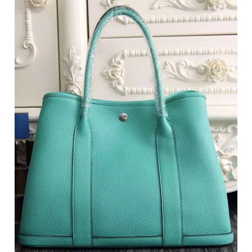 Hermes Garden Party 36cm 30cm Tote Bag originale in pelle verde chiaro