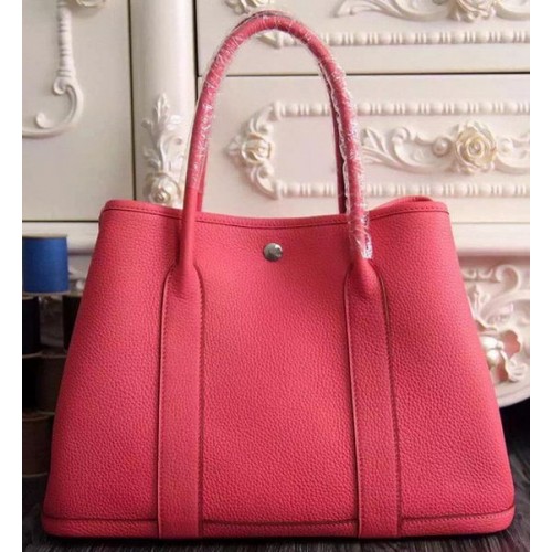 Hermes Garden Party 36cm 30cm Tote Bag originale in pelle rosso chiaro