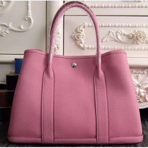 Hermes Garden Party 36cm 30cm Tote Bag originale in pelle rosa