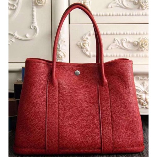 Hermes Garden Party 36cm 30cm Tote Bag originale in pelle rossa