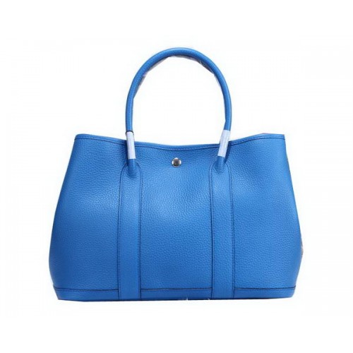 Hermes Garden Party 36 centimetri Tote Bag in pelle granulosa blu