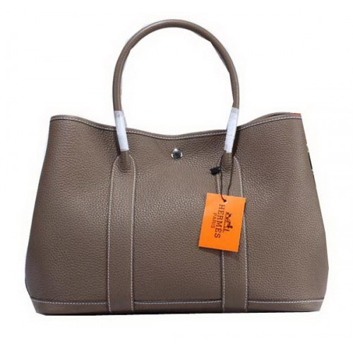Hermes Garden Party 36cm Tote Bag in pelle granulosa grigia