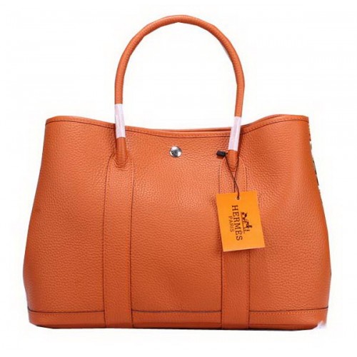 Hermes Garden Party 36 centimetri Tote Bag in pelle granulosa arancione
