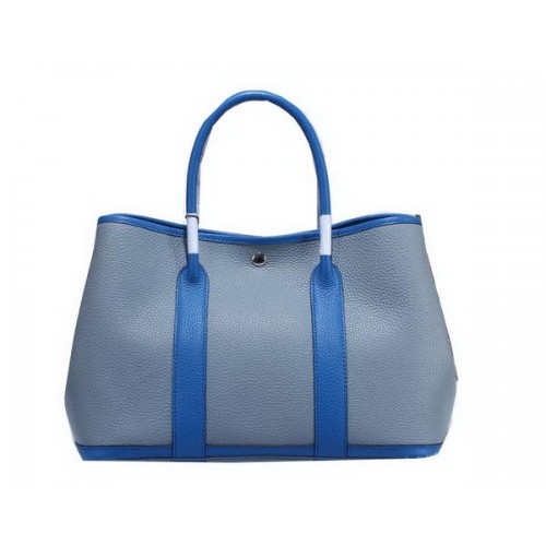Hermes Garden Party 36cm Tote Bag in pelle granulosa SkyBlue&Blue