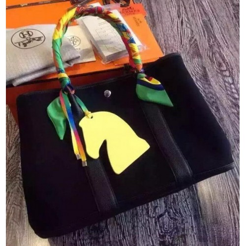 Hermes Garden Party 36cm Tote Borse Tela HGP1927 Nero