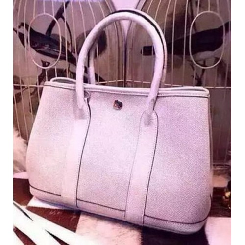Hermes Garden Party 36cm Tote Borse Tela HGP1927 Bianco