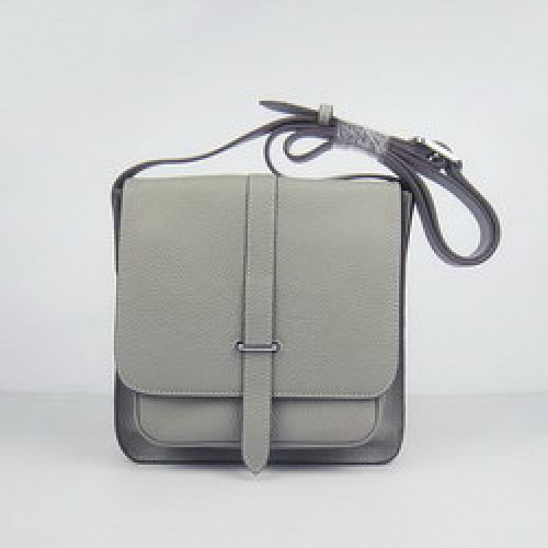 Hermes grigio borse in pelle di mucca Messenger H2811