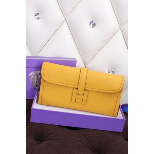 Hermes Jige Pochette In Pelle Di Vitello H258 Limone
