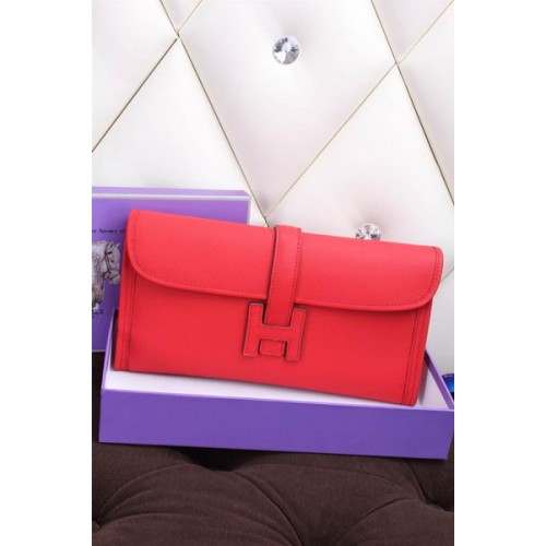 Hermes Jige pochette in pelle di vitello H258 rosso