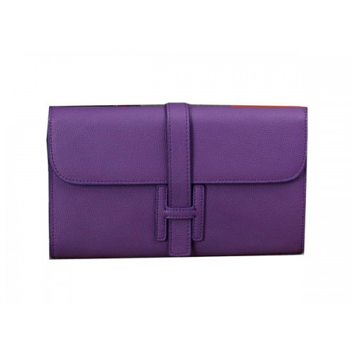 Hermes Jige pochette in pelle di vitello H8057 viola