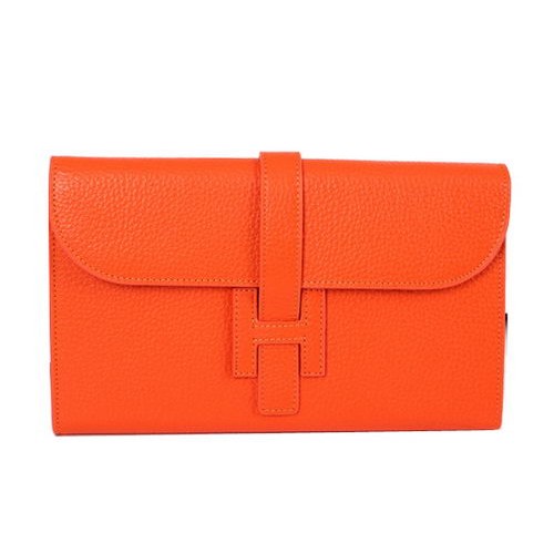 Hermes Jige pochette in pelle di vitello HQ864 arancione