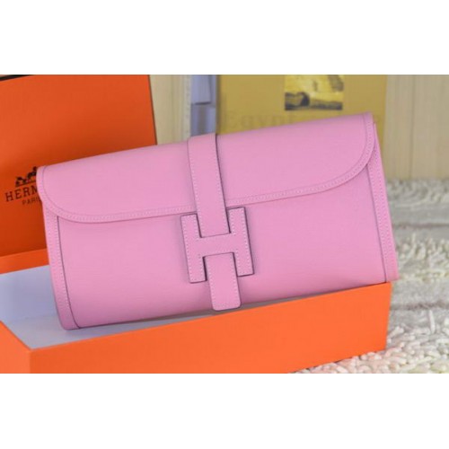 Hermes Jige Pochette In Pelle Di Vitello Rosa