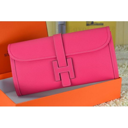 Hermes Jige Pochette In Pelle Di Vitello Rosa