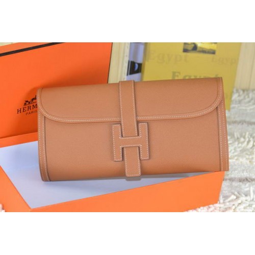 Hermes Jige Pochette In Pelle Di Vitello Grano