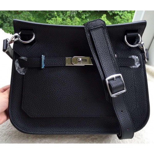 Hermes Jypsiere 31CM Borsa a tracolla in pelle di vitello H0880 nero