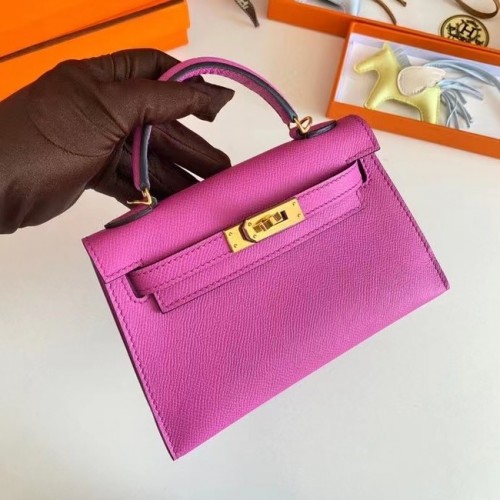Hermes Kelly 19cm Borse a spalla Epsom Leather KL19 Gold hardware Lavanda