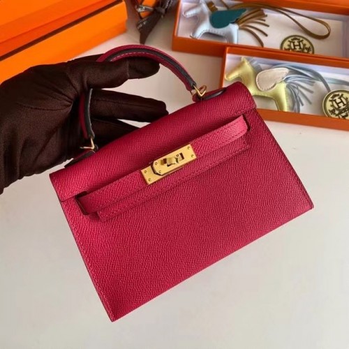 Hermes Kelly 19cm Borse a spalla Epsom Leather KL19 Oro hardware rosa