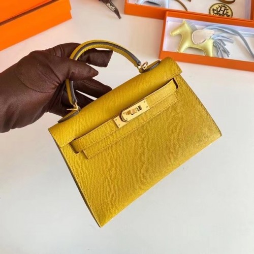 Hermes Kelly 19cm Borse a spalla Epsom Leather KL19 Hardware oro giallo