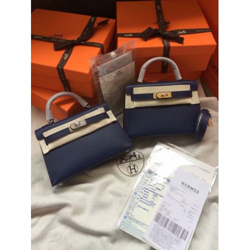 Hermes Kelly 19cm Borse a tracolla Epsom Leather KL19 Royal Blue