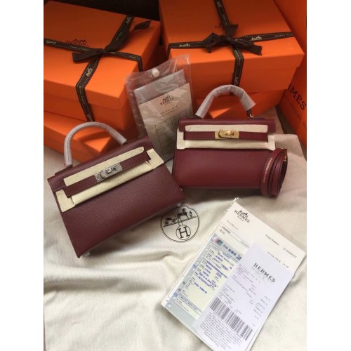 Hermes Kelly 19cm Borse a tracolla Epsom Leather KL19 fucsia