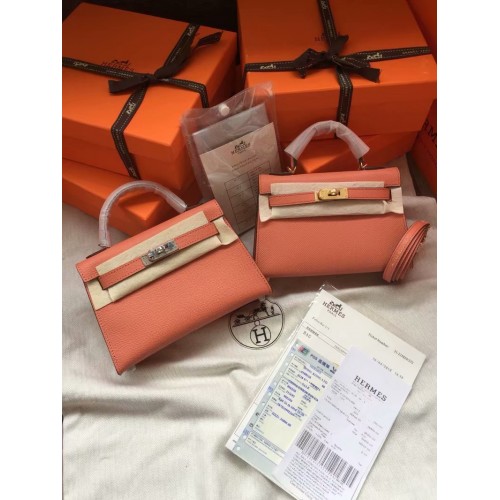 Hermes Kelly 19cm Borse a tracolla Epsom Leather KL19 rosa