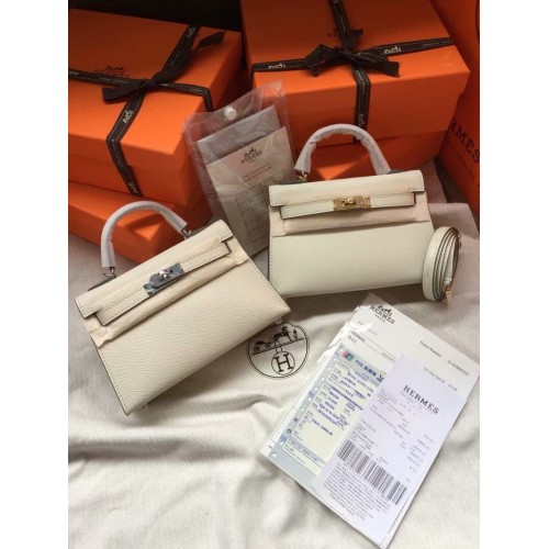 Hermes Kelly 19cm Borse a tracolla Epsom Leather KL19 Cream