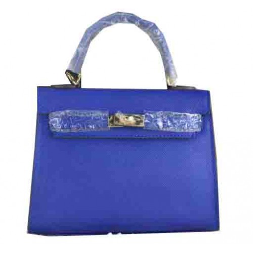 Hermes Kelly 22 centimetri Tote Bag in pelle di vitello blu