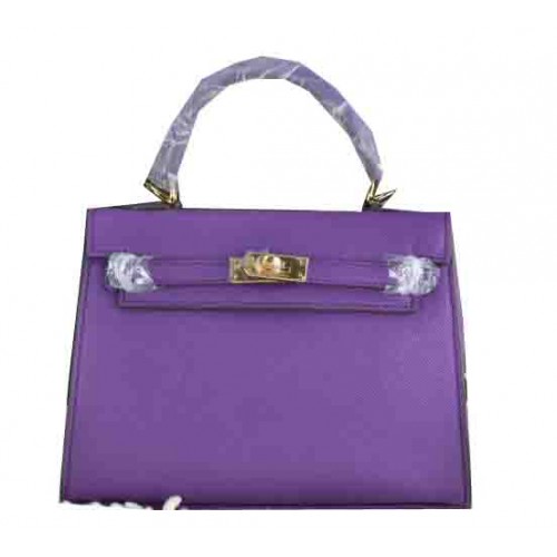 Hermes Kelly 22 centimetri Tote Bag in pelle di vitello viola