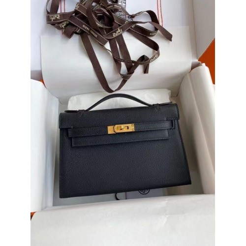 Hermes Kelly 22 centimetri Tote Bag in pelle originale KL22 nero