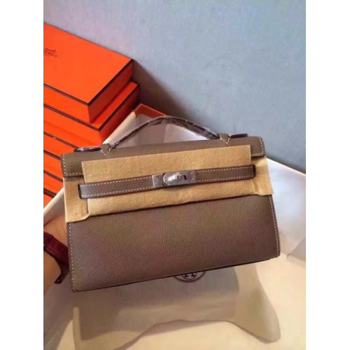 Hermes Kelly 22 centimetri Tote Bag in pelle originale KL22 grigio
