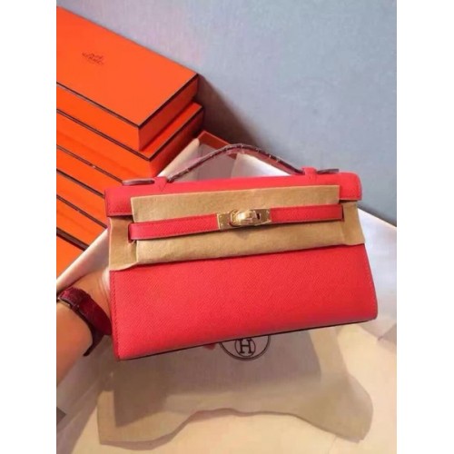 Hermes Kelly 22 centimetri Tote Bag in pelle originale KL22 rosso