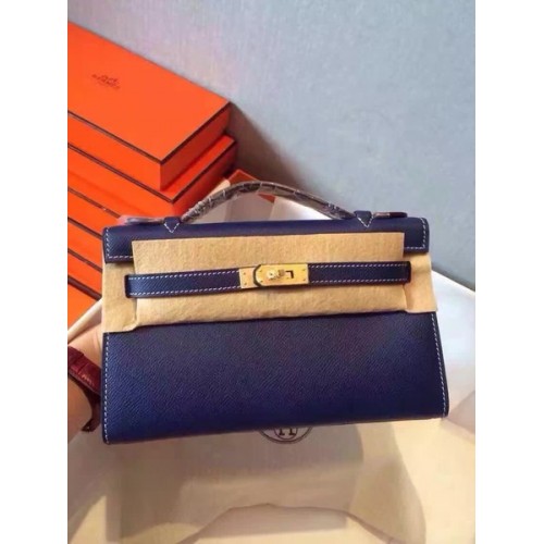 Hermes Kelly 22 centimetri Tote Bag in pelle originale KL22 Royal