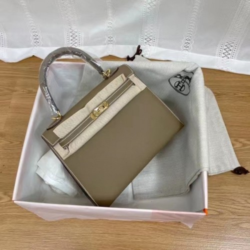 Borse a tracolla Hermes Kelly 25cm Epsom KL2755 Elephant Grey&gold-Tone Metal