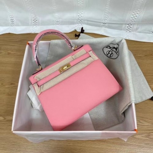 Hermes Kelly 25 centimetri borse a tracolla Epsom KL2755 metallo tono rosa e oro