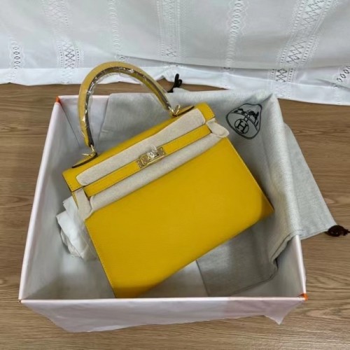 Hermes Kelly 25 centimetri borse a tracolla Epsom KL2755 metallo tono giallo e oro