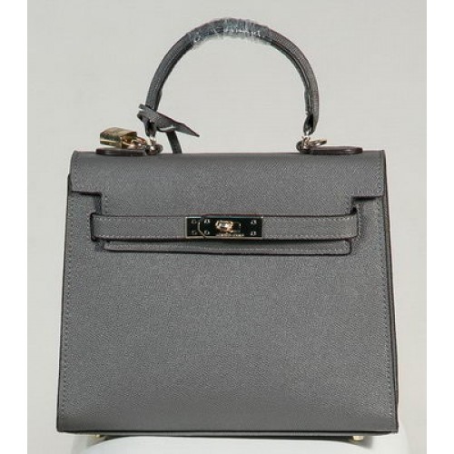 Hermes Kelly 25 centimetri Tote Bag Togo in pelle K2138 grigio