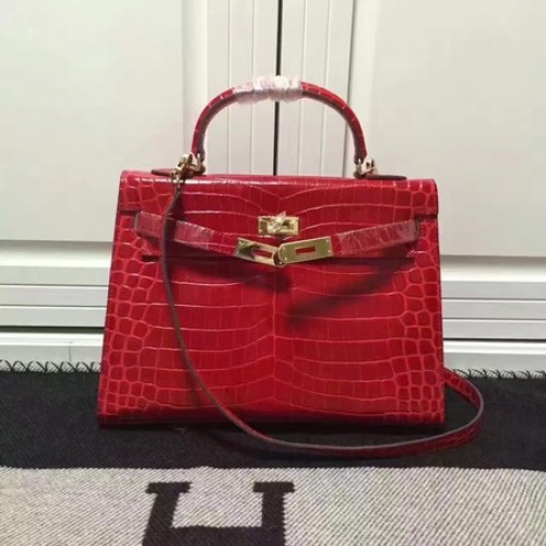 Hermes Kelly 28 centimetri borsa a tracolla in pelle di cocco K28 rosso