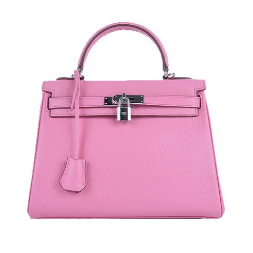 Hermes Kelly 28 centimetri borse a tracolla Sakura pelle granulosa argento