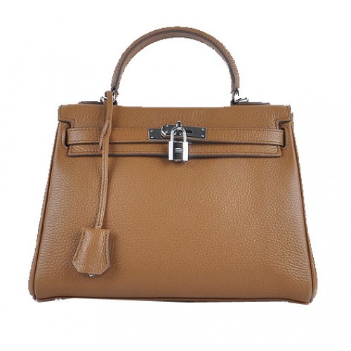 Hermes Kelly 28 centimetri borse a tracolla Grano Pelle Granulosa Argento