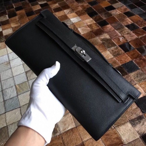 Hermes Kelly 31 centimetri frizione originale in pelle Epsom KL31 nero